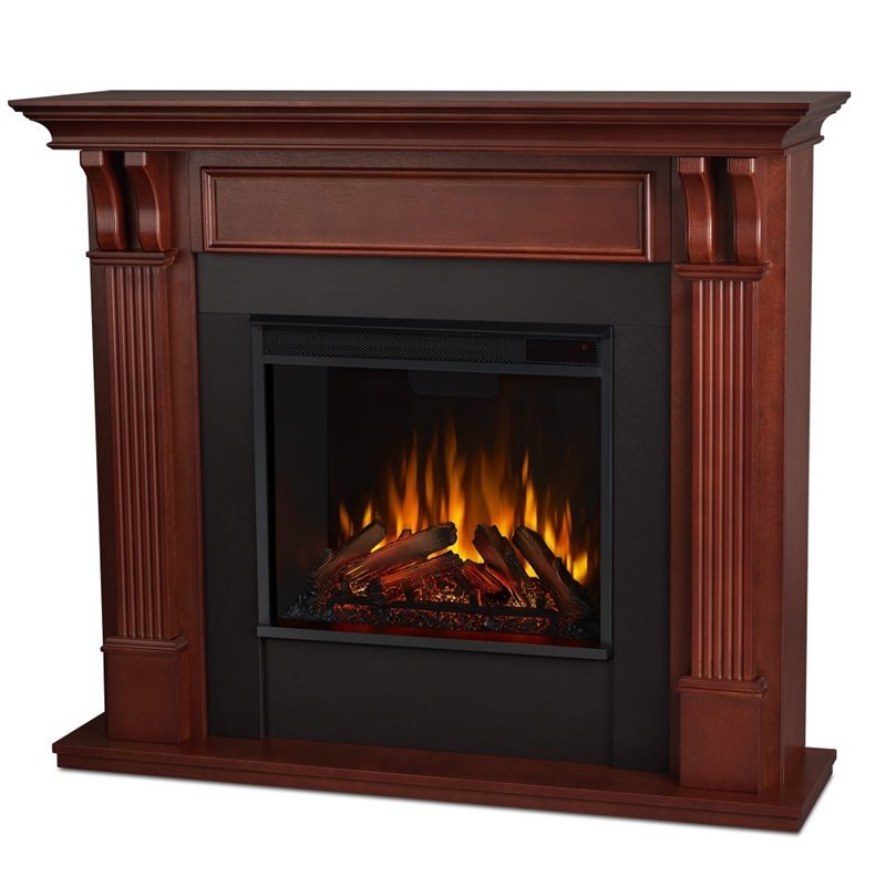 Electric Fireplace in Mahogany