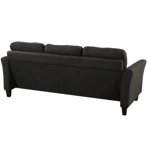 UNIROI Piece Living Room, 3 Seats Loveseat Single Chair Sofa Set, Black