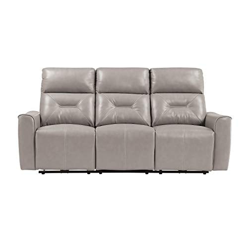 Lexicon Edelweiss Power Double Reclining Sofa, Light Gray