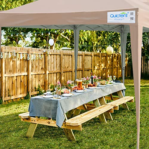 Quictent Privacy 10x20 EZ Pop Up Canopy Tent Party Tent Outdoor Event Gazebo Waterproof with Roller Bag- 4 Colors (Tan)