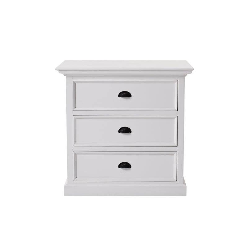 Grand Mahogany Wood Bedside Drawer Unit in Classic White