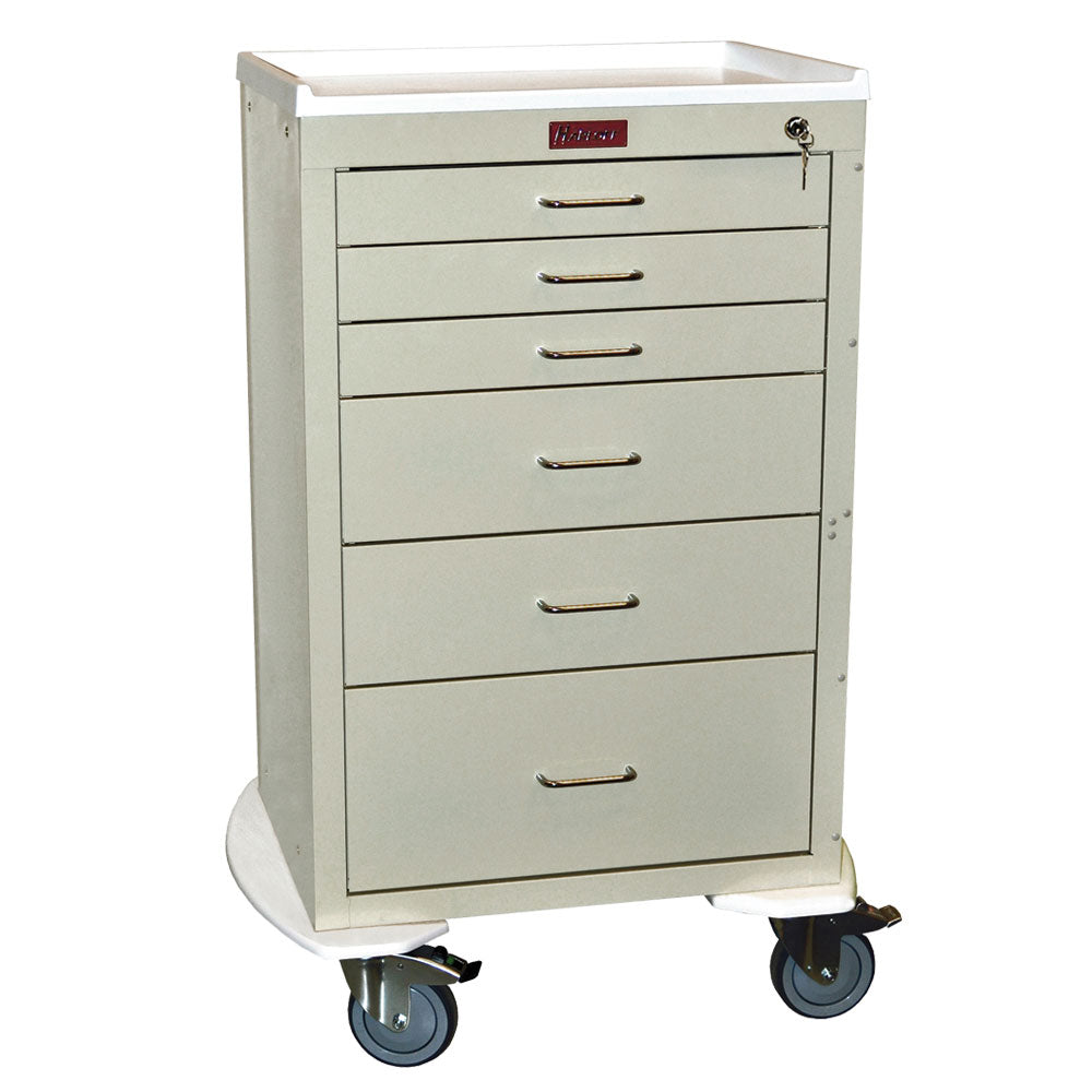 Harloff Mini24 Anesthesia Cart, 6 Drawers, Key Lock