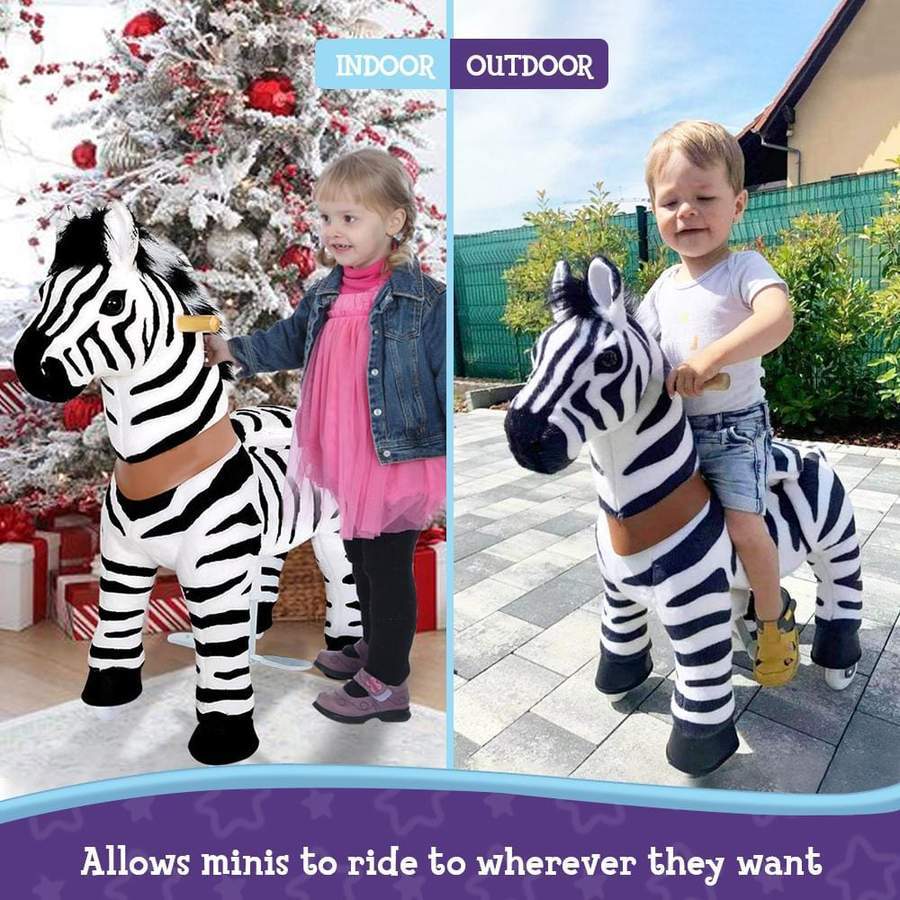 PonyCycle Ux468 Ride On Zebra Black and White Medium New