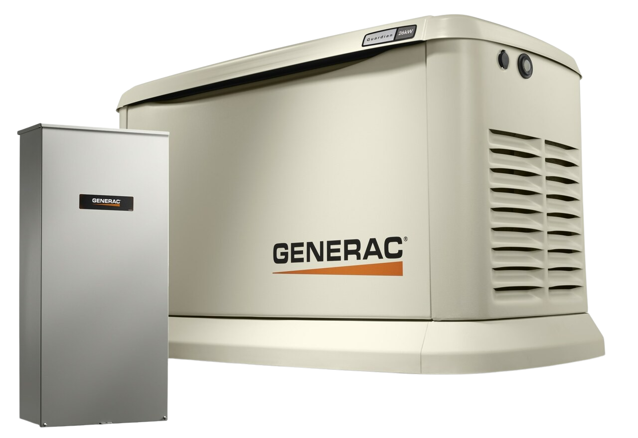 Generac 7291 Guardian 26kW Standby Generator WiFi w/ 200 Amp Automatic Transfer Switch New