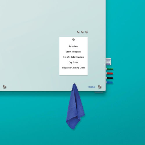 Magnetic Glass Whiteboard - 72 x 48 - White