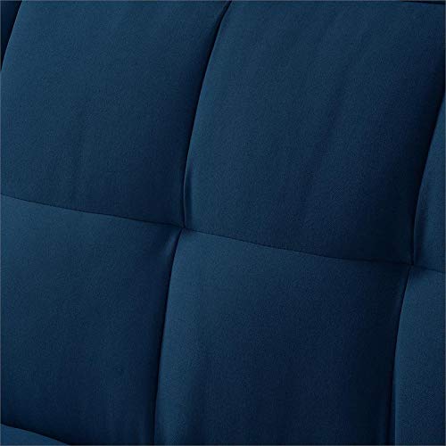 Posh Living Loft Lyfe Toyah Linen Fabric Convertible Sleeper Sofa in Blue