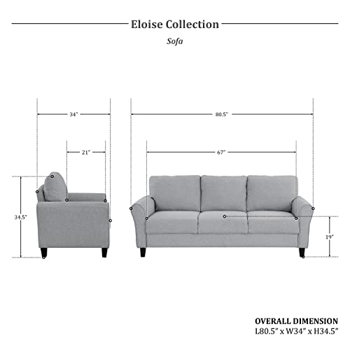Lexicon Eloise 2-Piece Living Room Set, Gray