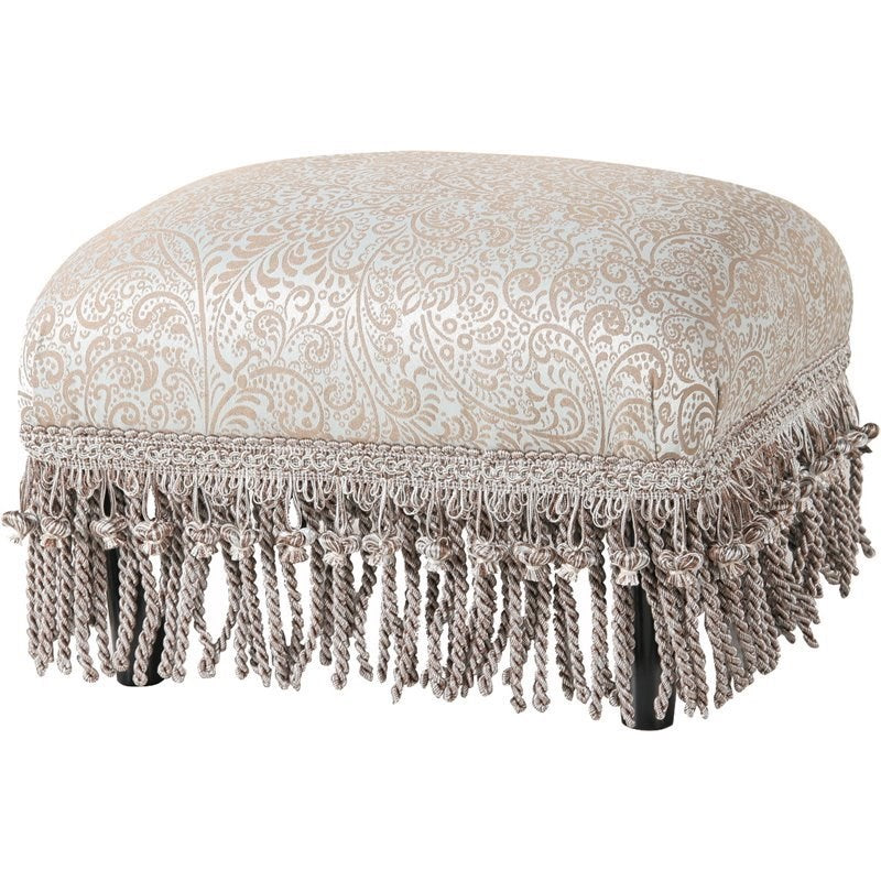 Fiona Traditional Decorative Footstool Teal Tan