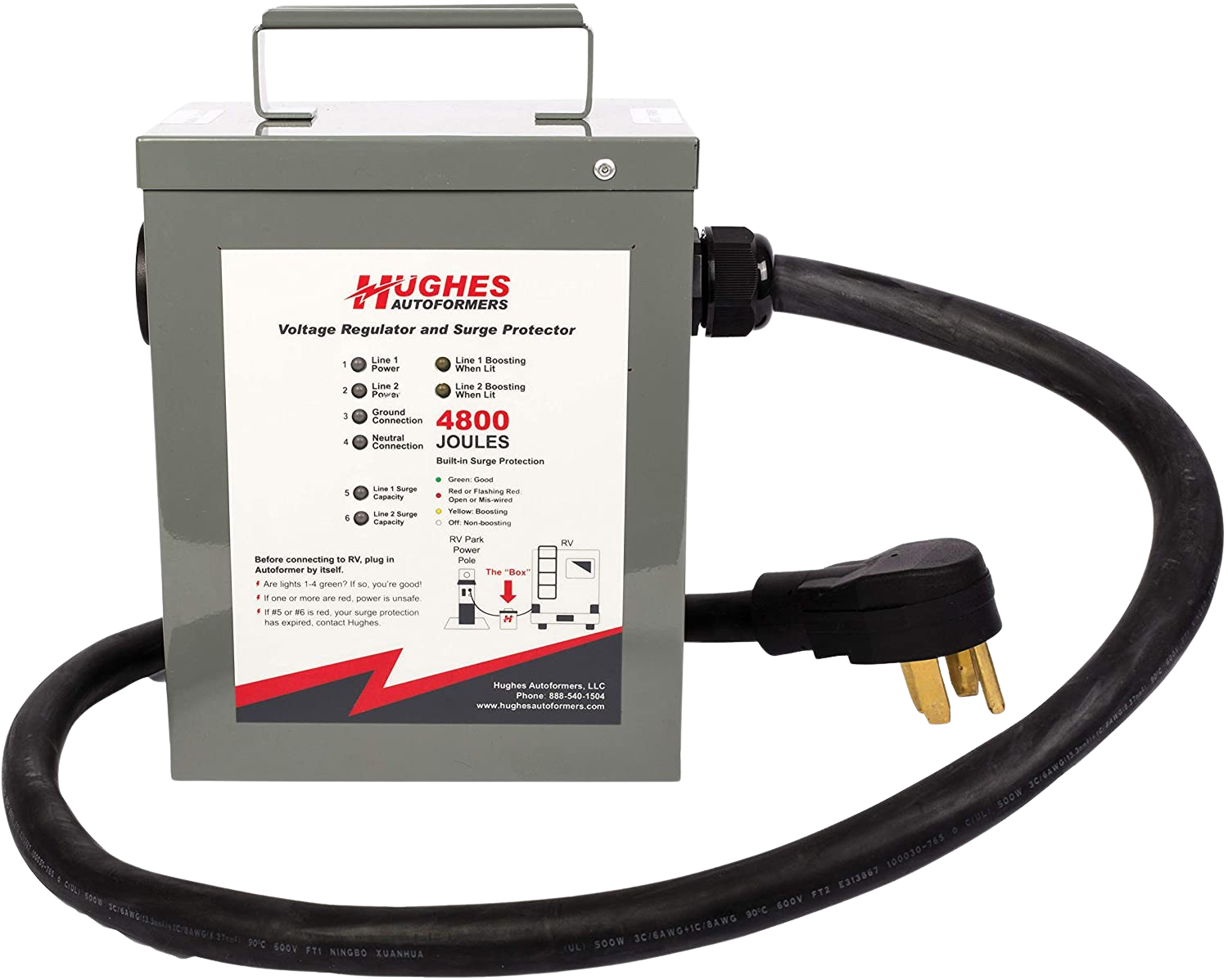 Hughes Autoformers RV220-50-SP 50 Amp Voltage Booster With Surge Protection New