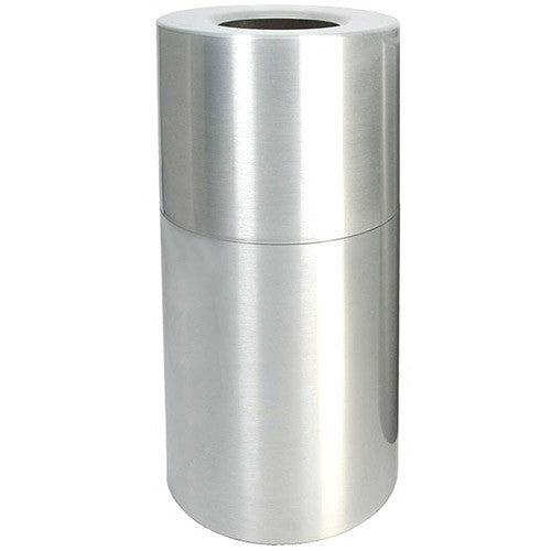 Witt Decorative 35 Gallon Aluminum Open Top Receptacle, Satin - AL35-CLR
