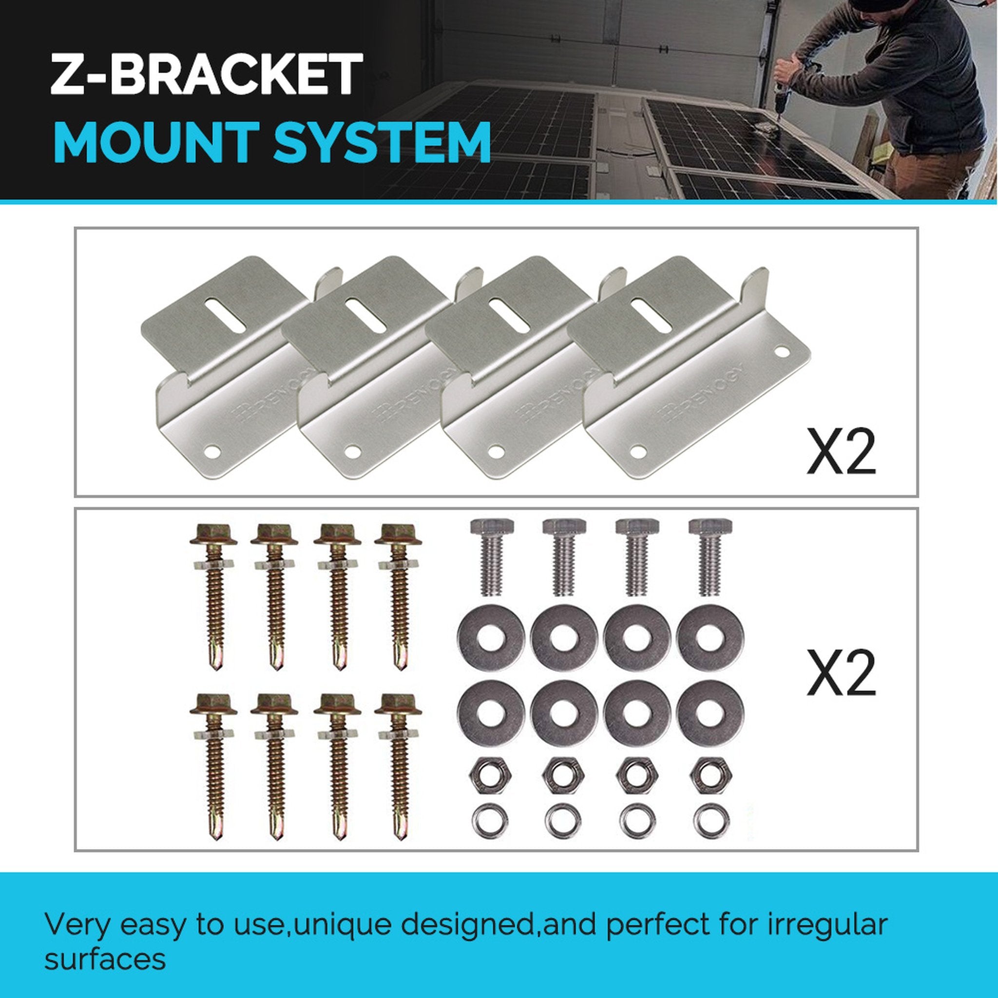 Renogy RNG-KIT-PREMIUM200D-RVR20-US Watt 12 Volt Solar Premium Kit New
