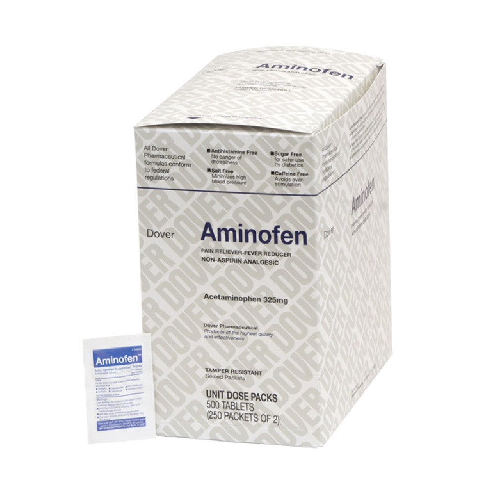 Medique Aminofen Aceteminophen 325mg - (250x2/box - 18 Boxes)