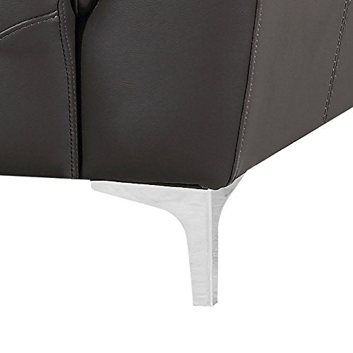 Christies Home Living Rachel Collection Modern Leather & Fabric Upholstered Stationary, 2 PIECE SET