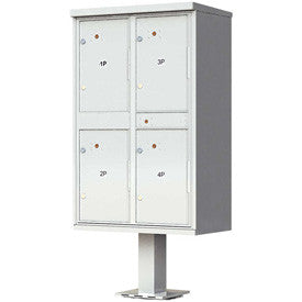Valiant Outdoor Parcel Locker, 4 Lockers, Postal Grey