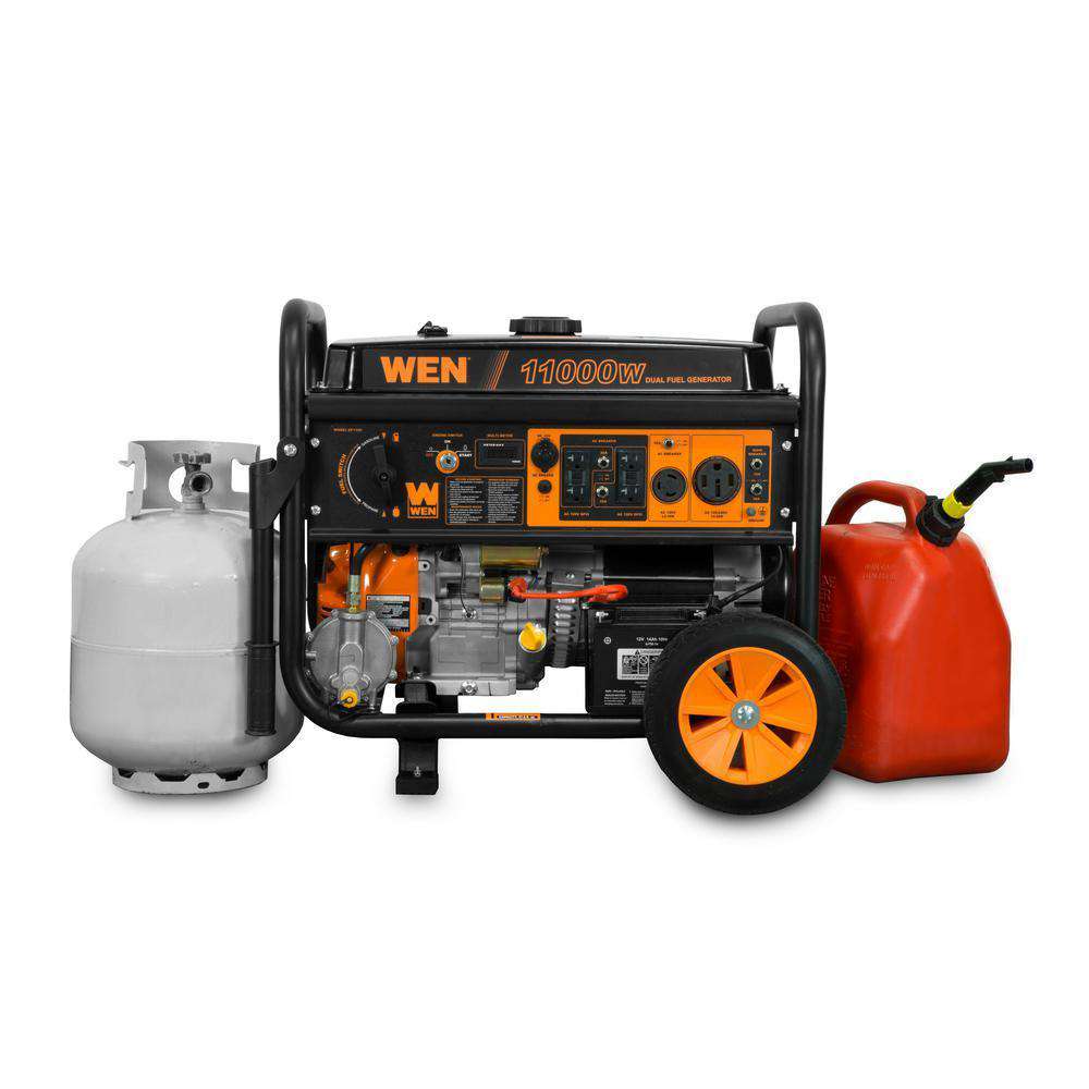 WEN DF1100T 11000W/8300W Dual Fuel Portable Generator with Wheel Kit and Electric Start New
