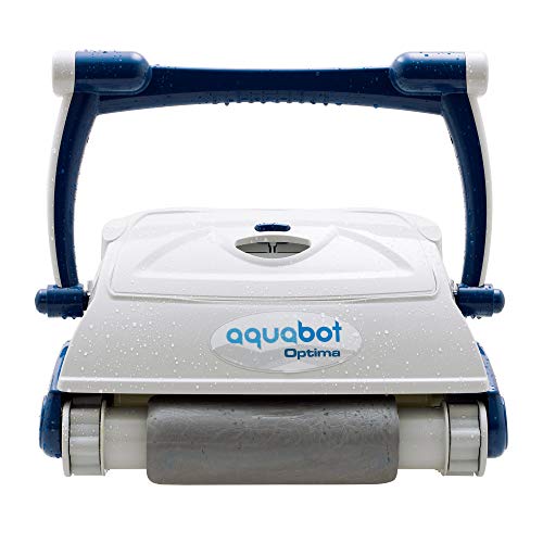 Aquabot RU2B-PEL0-AQO00 Optima Automatic Intelligent Robot Universal In Ground Swimming Pool Vacuum Cleaner with Convenient Carry Handle, White/Blue