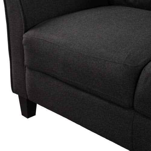UNIROI Piece Living Room, 3 Seats Loveseat Single Chair Sofa Set, Black