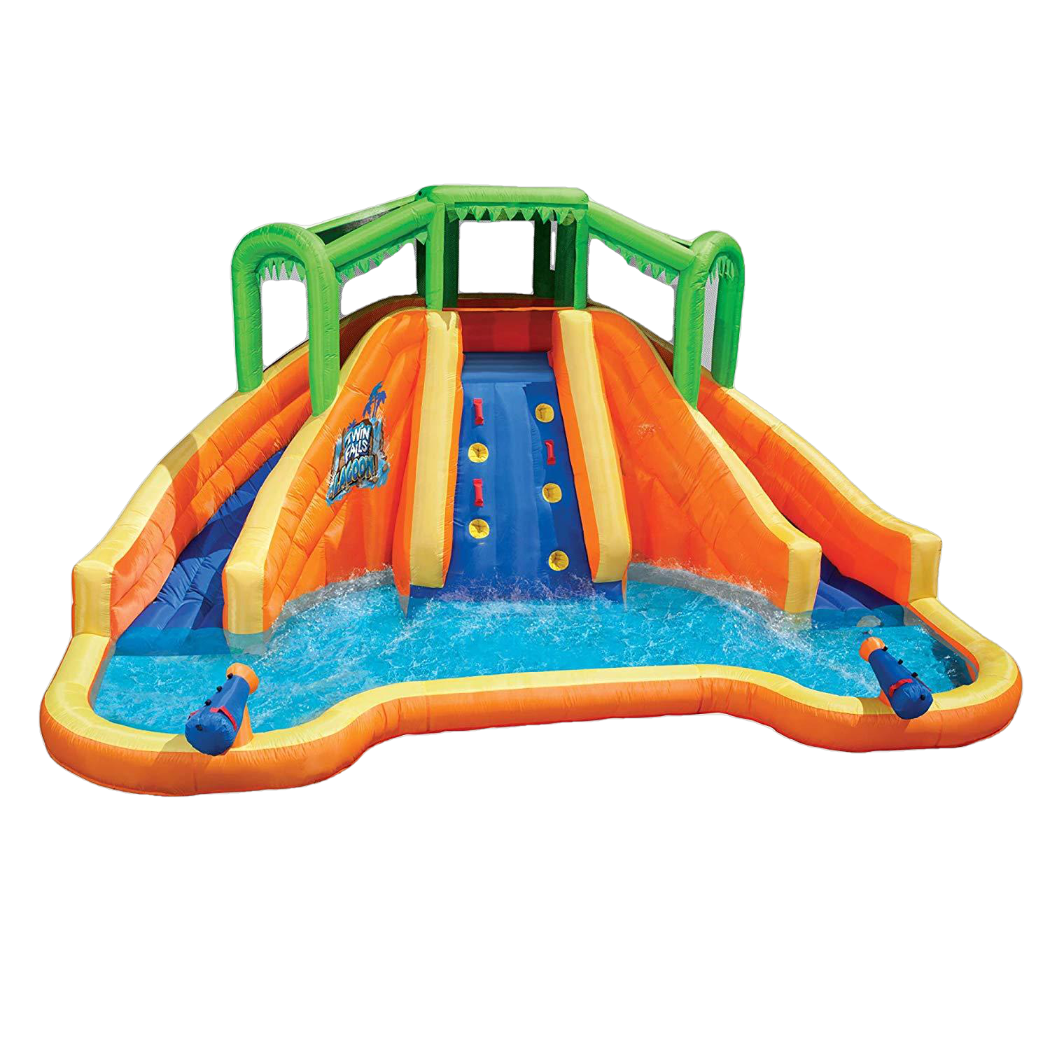 BANZAI 90368 Twin Falls Lagoon Inflatable Water Park Multicolor New