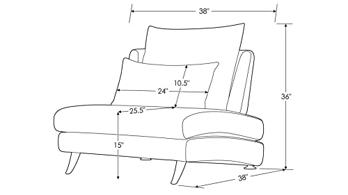 Palms Modular Leather Sectional 1-Seater - Black