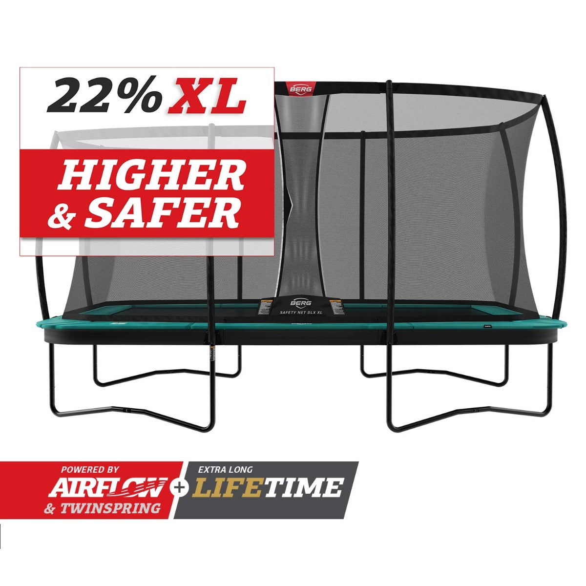 BERG 16ft Ultim Champion Regular Trampoline with Extra Large Deluxe Safety Net