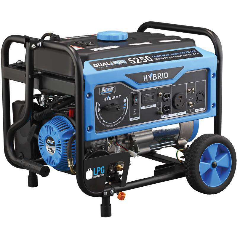 Pulsar PG5250B 5250W/4250W Dual Fuel Recoil Start Portable Generator New