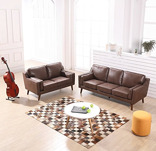 Container Furniture Direct Whaley 2-Piece Living Room Set, Brown/Tan