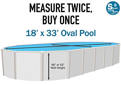 Smartline Cracked Glass 18-Foot-by-33-Foot Oval Liner | Overlap Style | 48-to-52-Inch Wall Height | 25 Gauge Virgin Vinyl | Designed for Steel Sided Above-Ground Swimming Pools