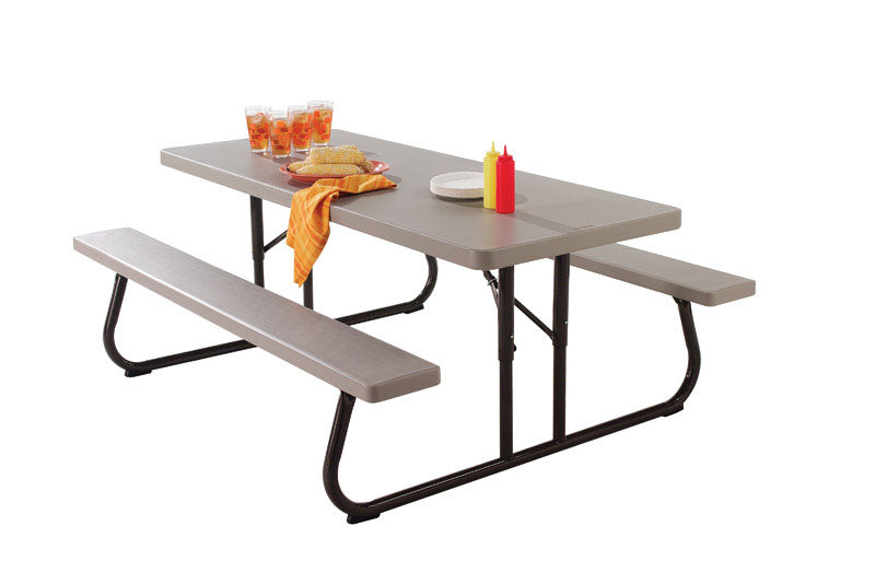 Lifetime Steel Gray 29 in. Foldable Picnic Table