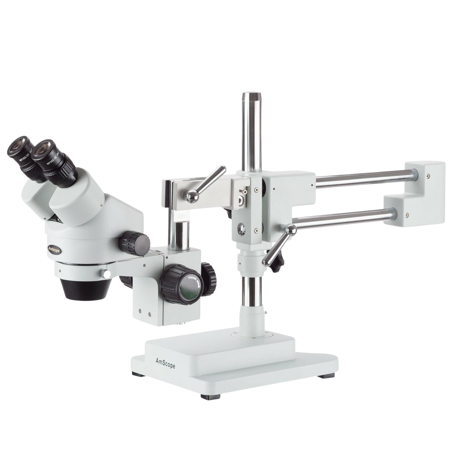 Amscope SM-4BZ 3.5X - 90X Binocular Stereo Zoom Microscope with Double Arm Boom Stand New