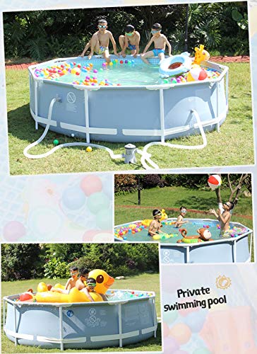 XUEXIONGSP 18ft × 52in Frame Swimming Pool Set with Pump, Swimming Pools Above Ground Outdoor Child Safe Splash Swimming Pool (Multiple Sizes),Gray,10ft × 30in