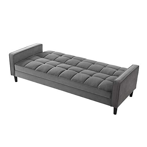 Loft Lyfe Velvet Sofa Bed - Grey | Design: James | Convertible | Tufted | 85