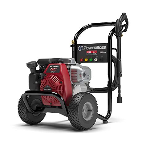 PowerBoss 3100 MAX PSI at 2.3 GPM Gas Pressure Washer with 30-Foot Hose, and 5 Quick-Connect Nozzles, Powered by Honda