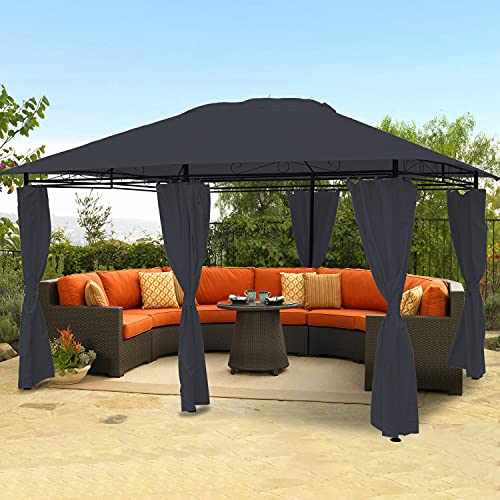 10'x13' Outdoor Canopy Tent with Sidewalls, Gazebos for Patios as Poolside Garden 10-12 Person (Gray, 10'x13')