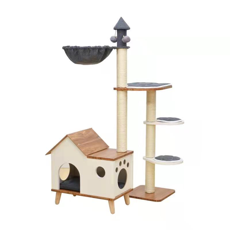 Wooden House Cat Tree