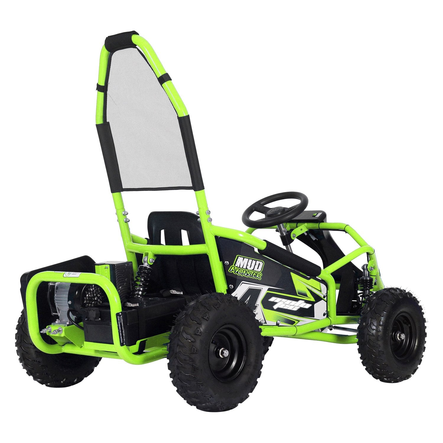 MotoTec Mud Monster Kids Electric 48v 1000w Blue Go Kart Full Suspension