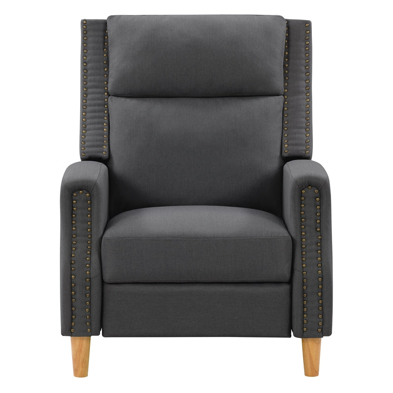 Dark Gray Fabric Recliner Chair with Extending Foot Rest