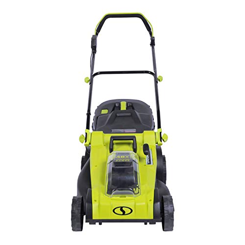 Sun Joe 24V-X2-17LM 48-Volt 17-Inch Mulching Walk-Behind Lawn Mower w/Grass Catcher, Kit (w/ 2X 4.0-Ah Battery and Charger)