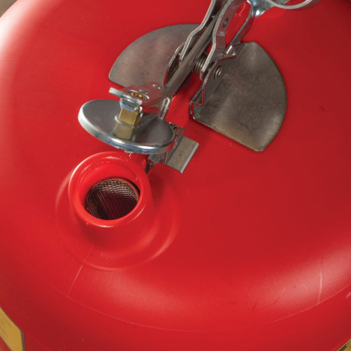 Justrite 5 Gallon Plastic Safety Can, With Stainless Steel Piston Pump