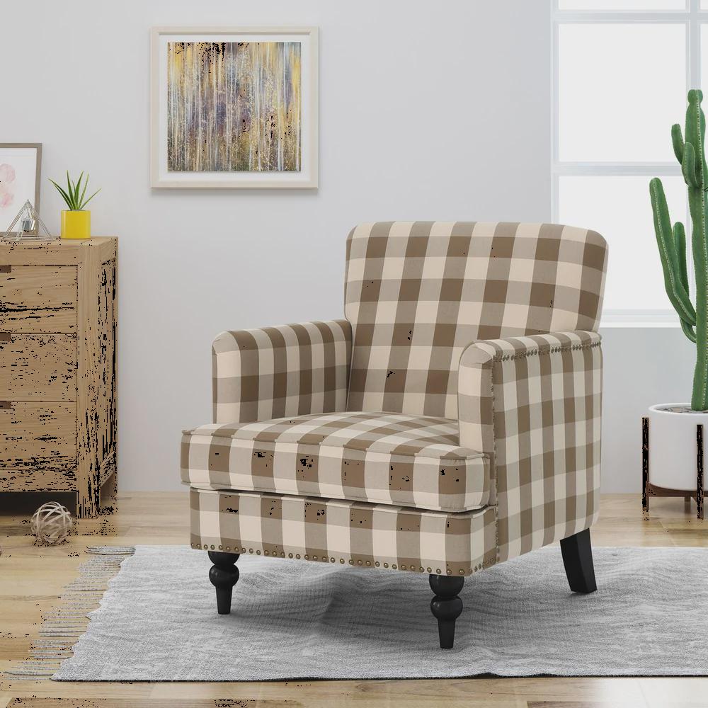 Harrison Tufted Fabric Club Chair by Christopher Knight Home