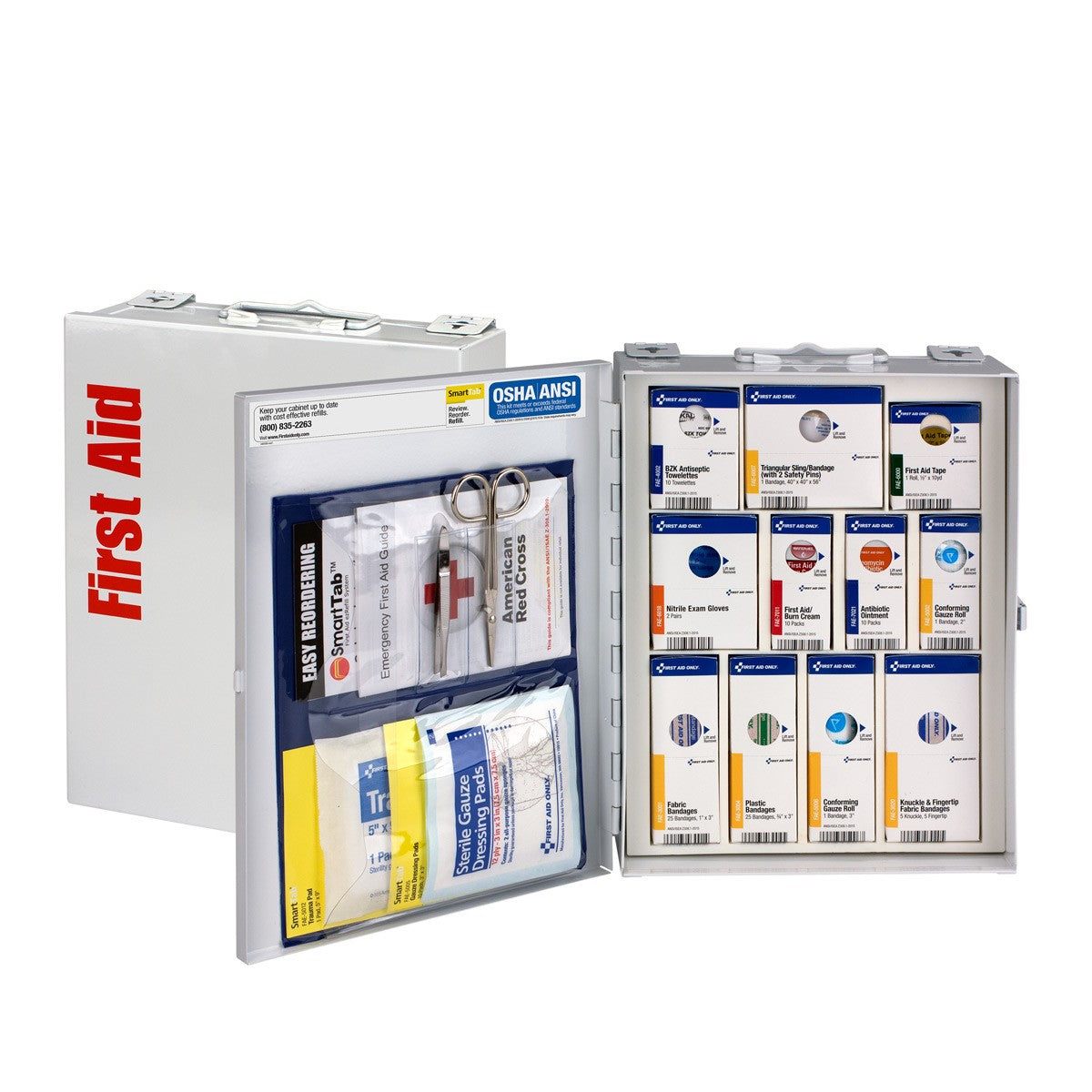 First Aid Only 25 Person Medium Metal Smart Compliance First Aid Cabinet without Medications (3 per order)