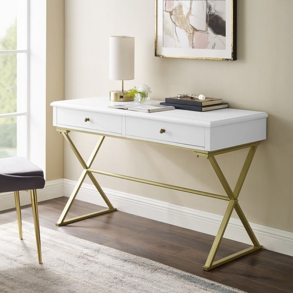 Laila Two-Drawer Campaign Desk