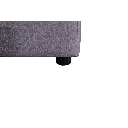 Kingway Furniture Hemus Linen Blend Reversible Sectional Sleeper Sofa with Pillows in Gray