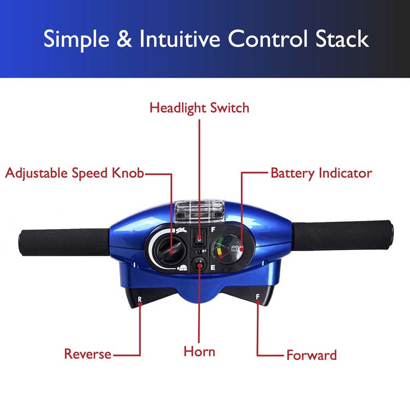 Zip'r 4 XTRA Traveler Long Range Mobility Scooter Blue New