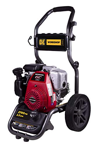 BE Power Equipment Workshop Series Gas Pressure Washer Powered by Honda GC160 Engine, 2700 PSI at 2.3 GPM, Grey