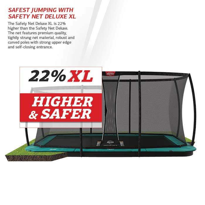Berg 16ft Ultim Champion Flat Ground Trampoline with Extra Large Deluxe Safety Net