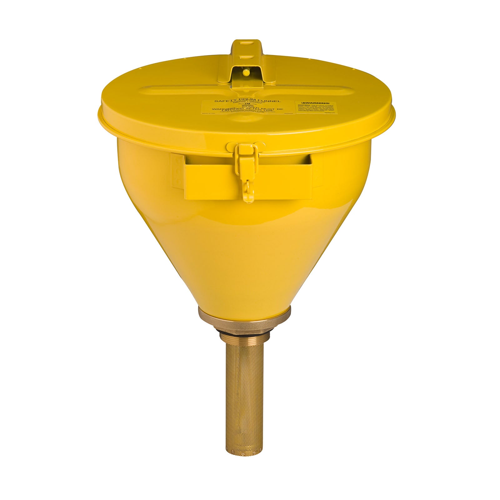 Justrite Large Steel Drum Funnel for Flammables, 152mm Flame Arrester, Self-Closing Cover, 2