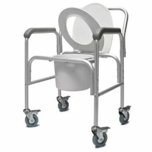 Graham-Field Three-in-one Aluminium Commode With Backbar and Casters