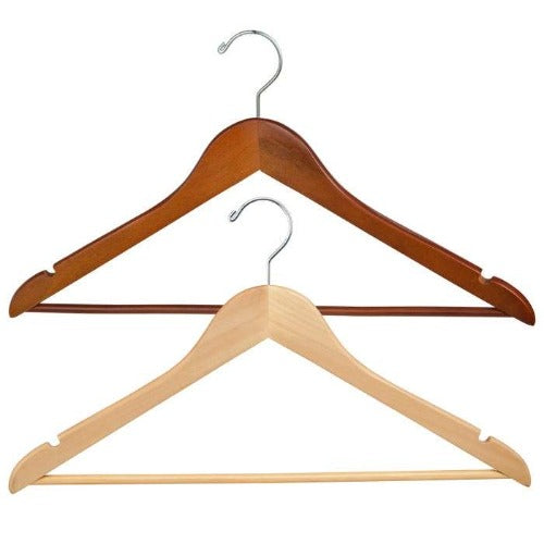 Econoco Wooden Wishbone Suite Hanger With Pants Bar - 17