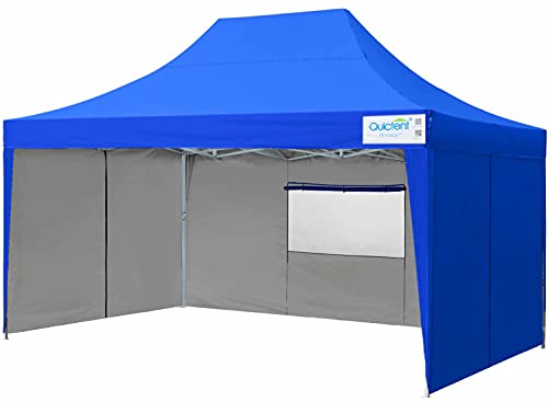 Quictent Privacy 10x15 Feet EZ Pop up Canopy Tent Instant Shelter Outdoor Gazebo with 4 Removable Sides Waterproof-(Royal Blue)