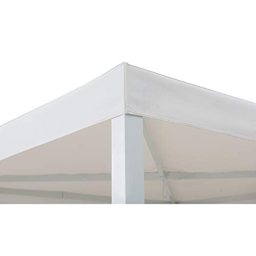 Sunjoy Reese 10x10 ft. Modern Steel Pergola with Flat Top Canopy, White